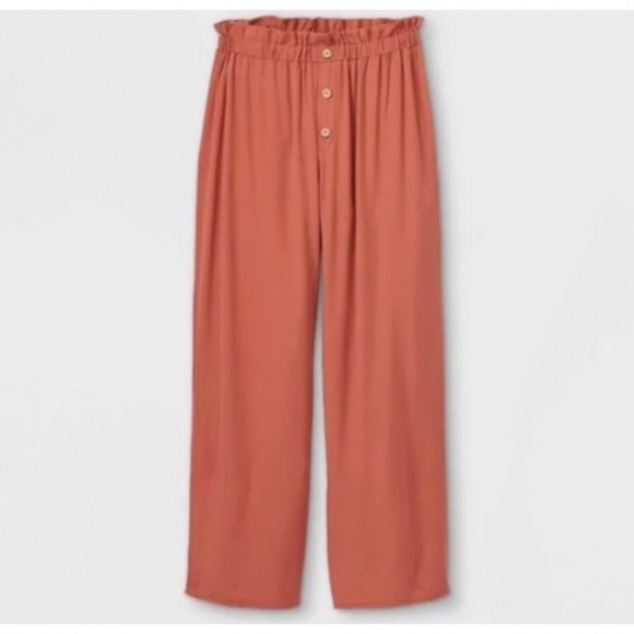 Pants - Wide leg palazzo pants terracotta salmon orange earthy boho bohemian classy